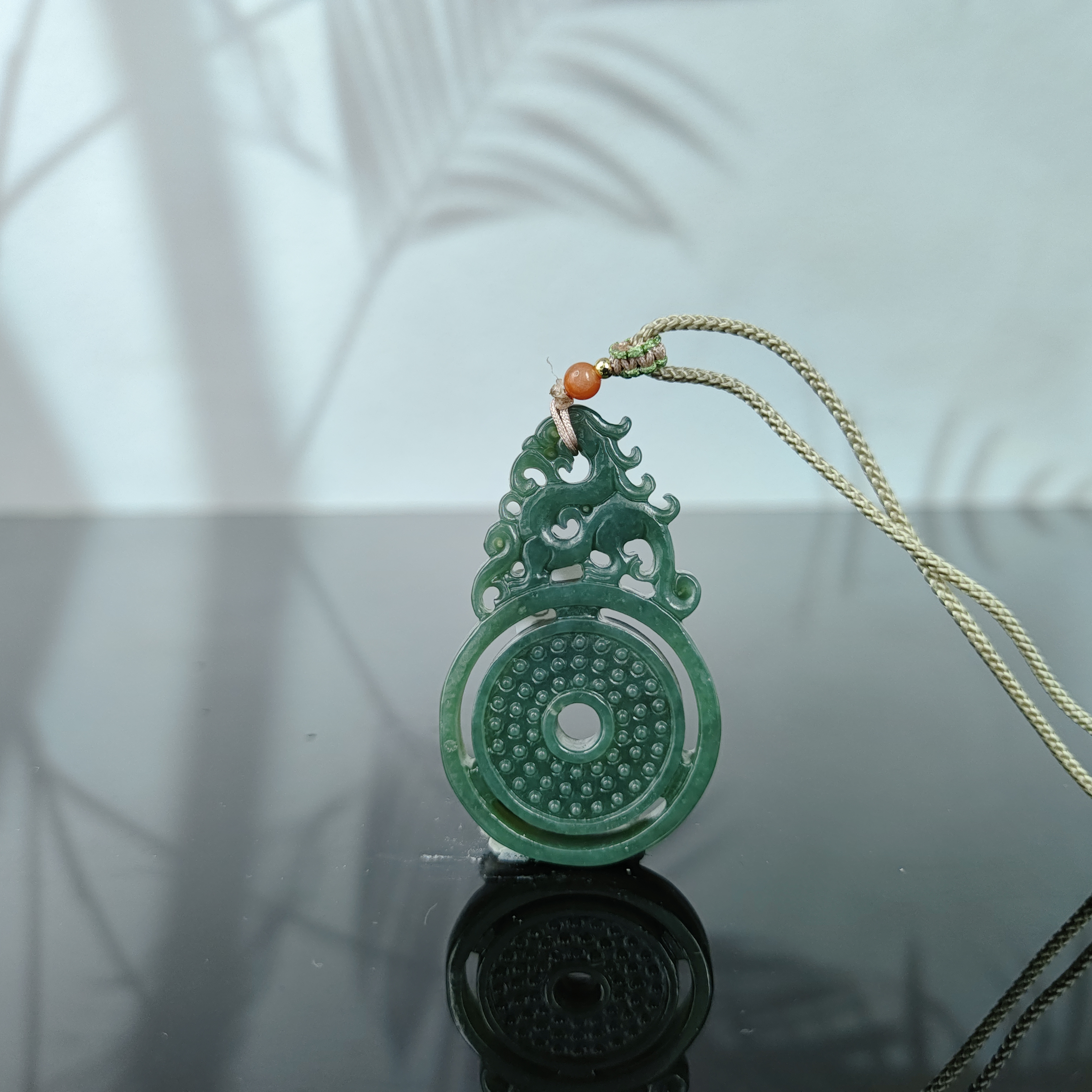 X和田玉仿古龙平安扣吊坠0100