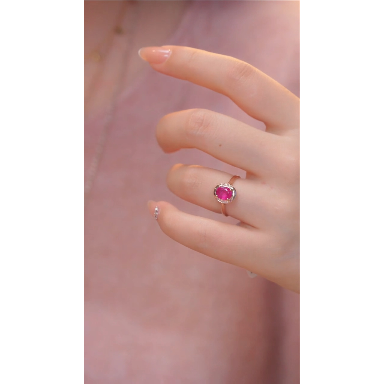 碧玺戒指18K金镶嵌多样性发 （1.1ct）@@U4946