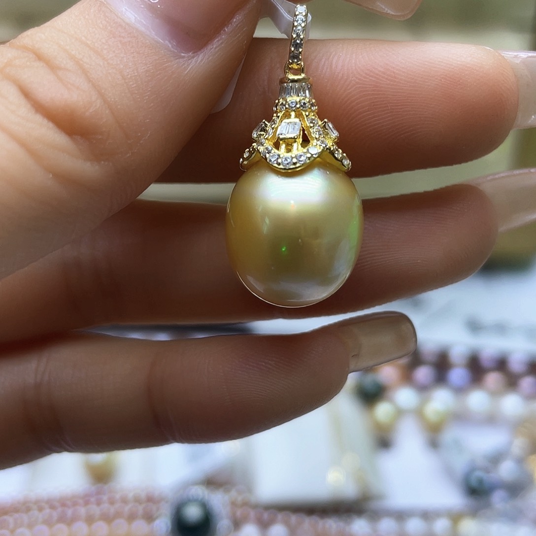 海水珍珠银S925镶嵌颈饰