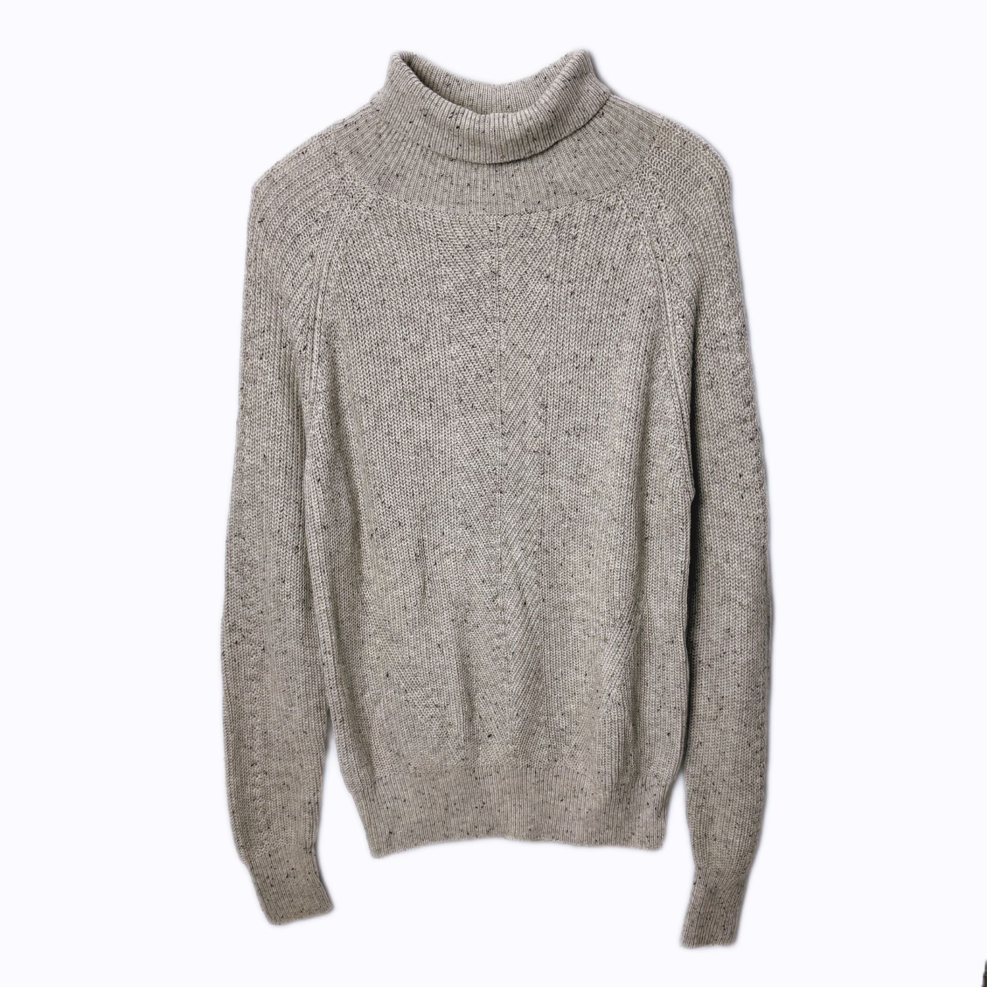 AM8491男士秋冬针织时尚休闲百搭简约灰色高领套头针织衫毛衣