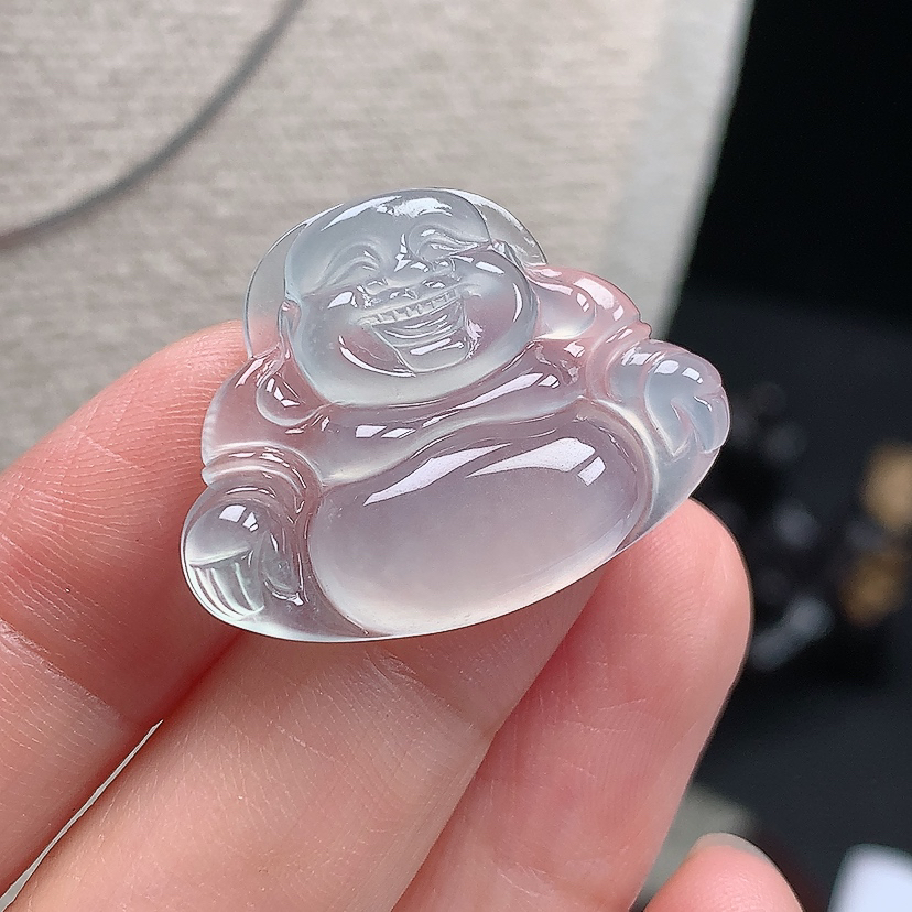 缅甸观音天然翡翠a货高冰佛公吊坠22.1*29.2*4.7mm