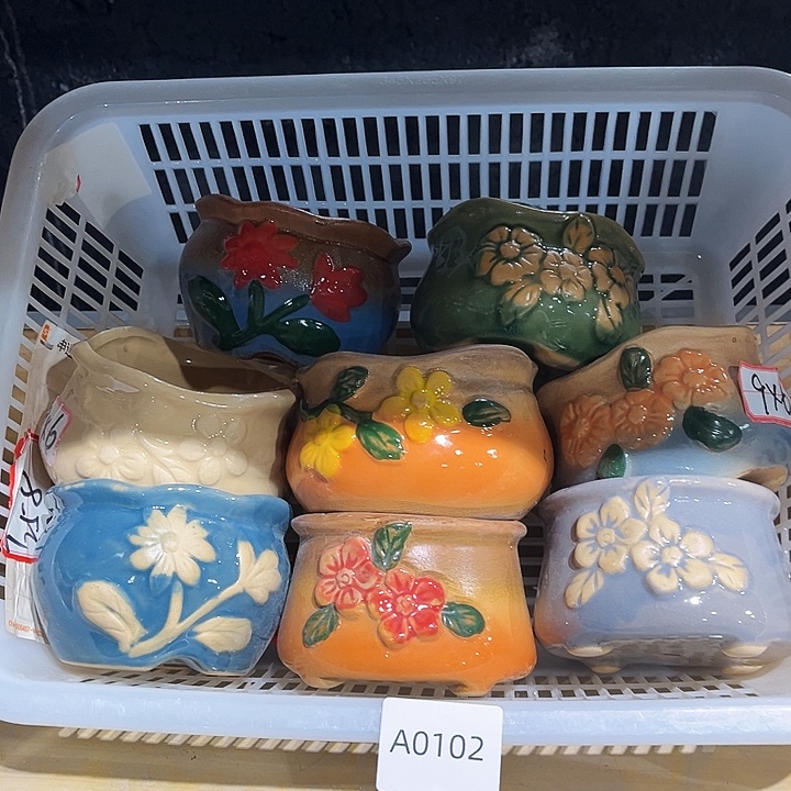 瓷片花盆多肉植物艺术品