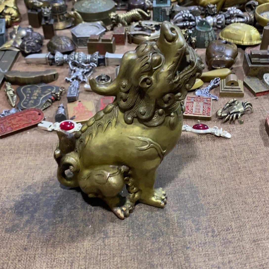 我***狼铜铜韵精品具家摆件