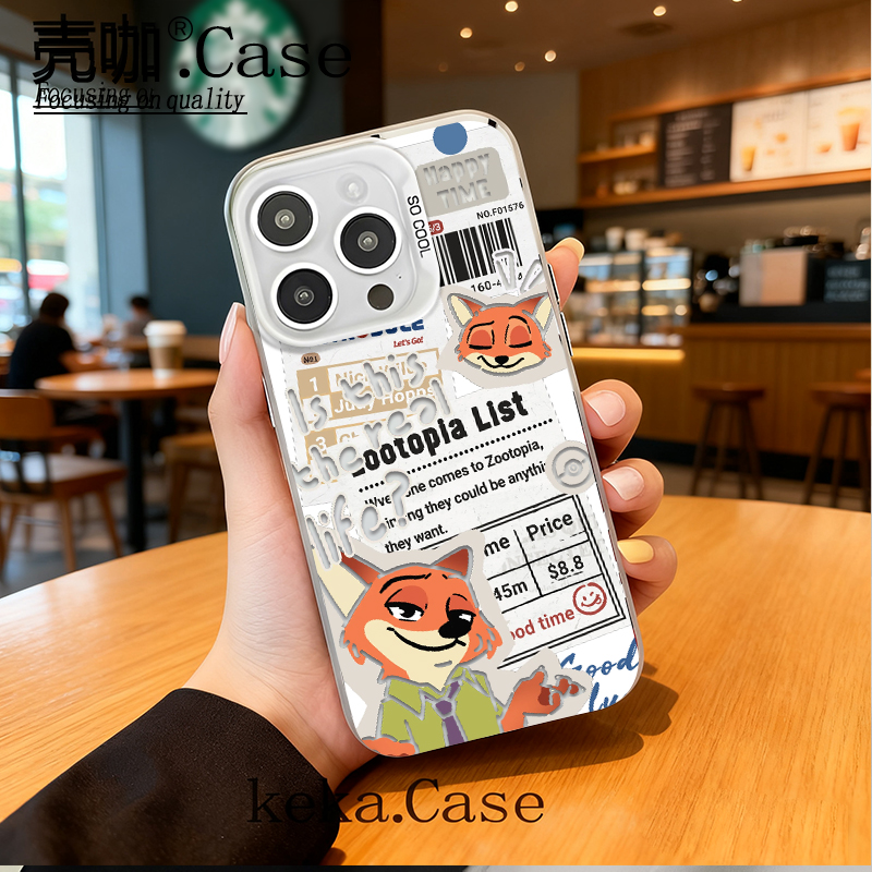 狐狸先生彩银壳适用苹果17手机壳15/16pro华为oppo小米vivo女款