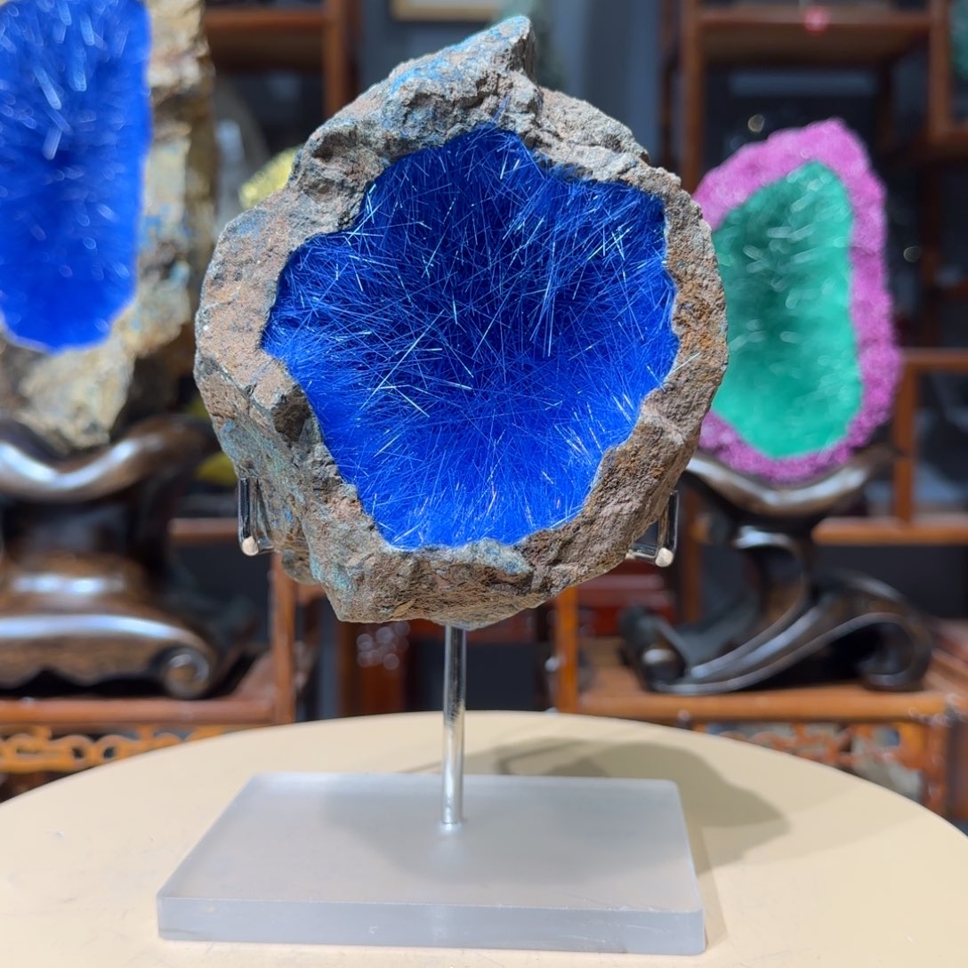 辉***记石材蓝铜矿发晶11111111