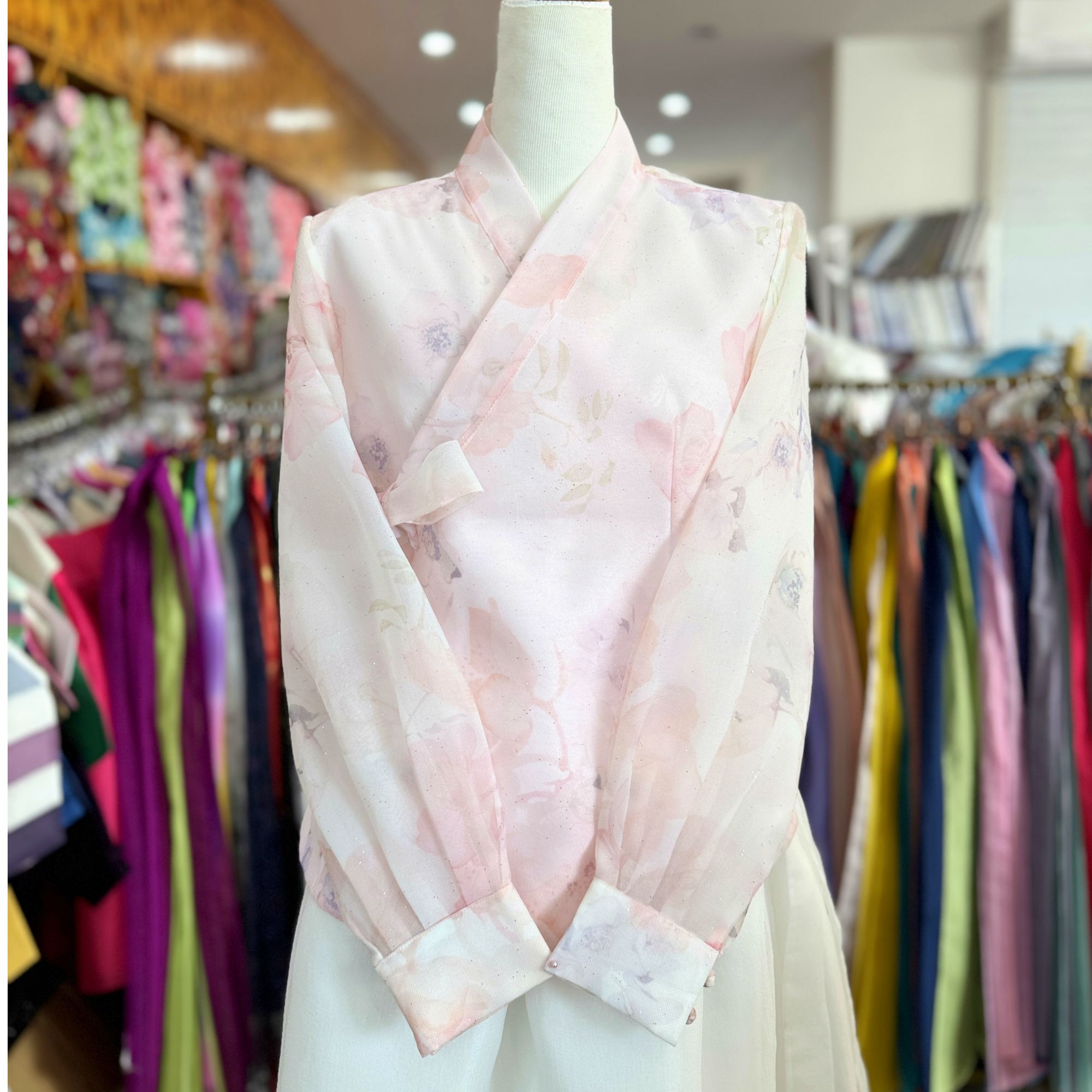 东花韩服朝鲜族成人生活韩服 日常韩服上衣 碎花上衣（560）