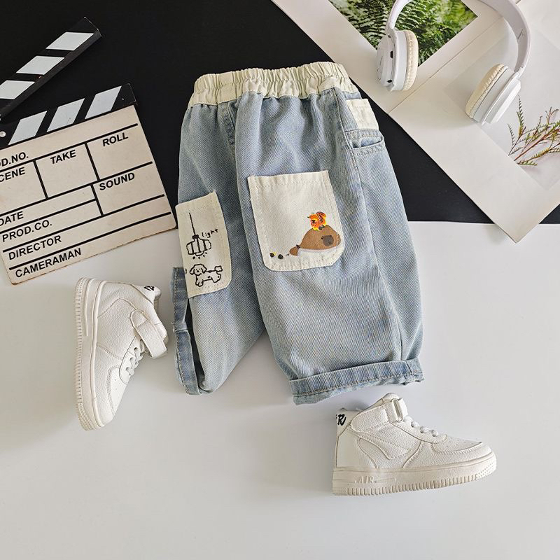 男童夏装牛仔短裤2025新款儿童夏季薄款短裤男孩宝宝外穿裤子