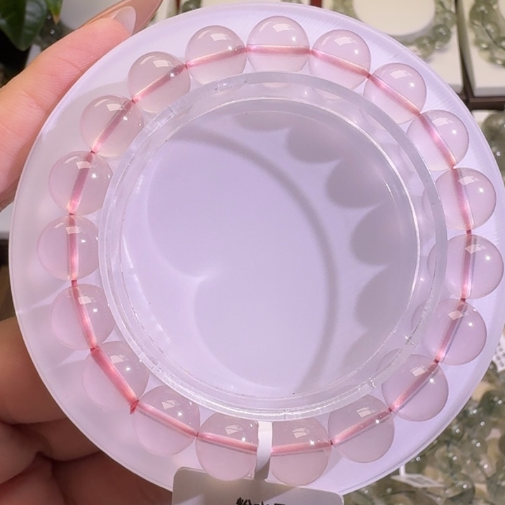 水晶手链未镶嵌六芒星光莫粉