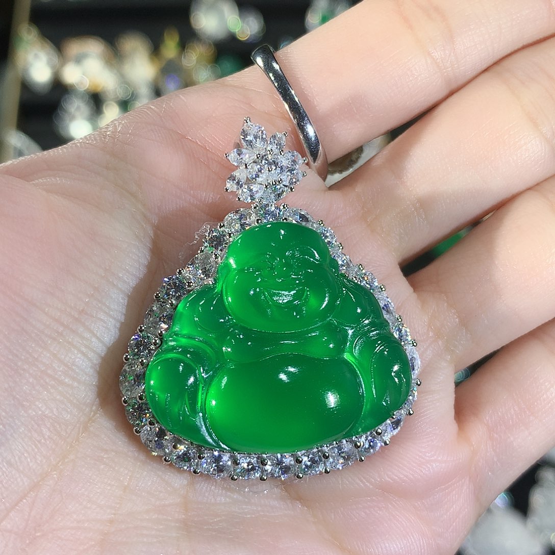 火***泥玛瑙/玉髓银S925镶嵌颈饰