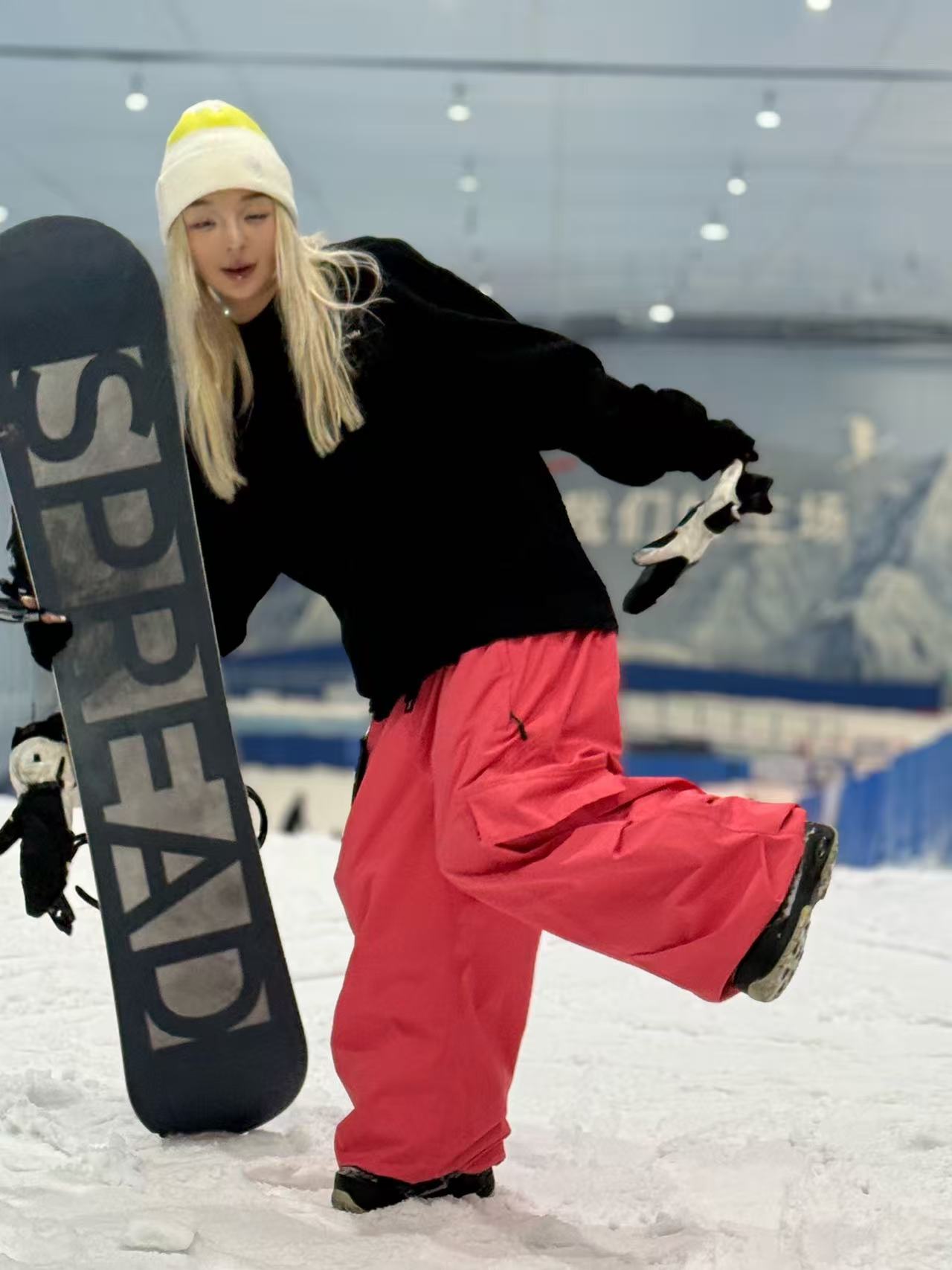 OYLO全压胶滑雪宽松嘻哈日系防风透气男滑雪裤情侣潮流女滑雪裤