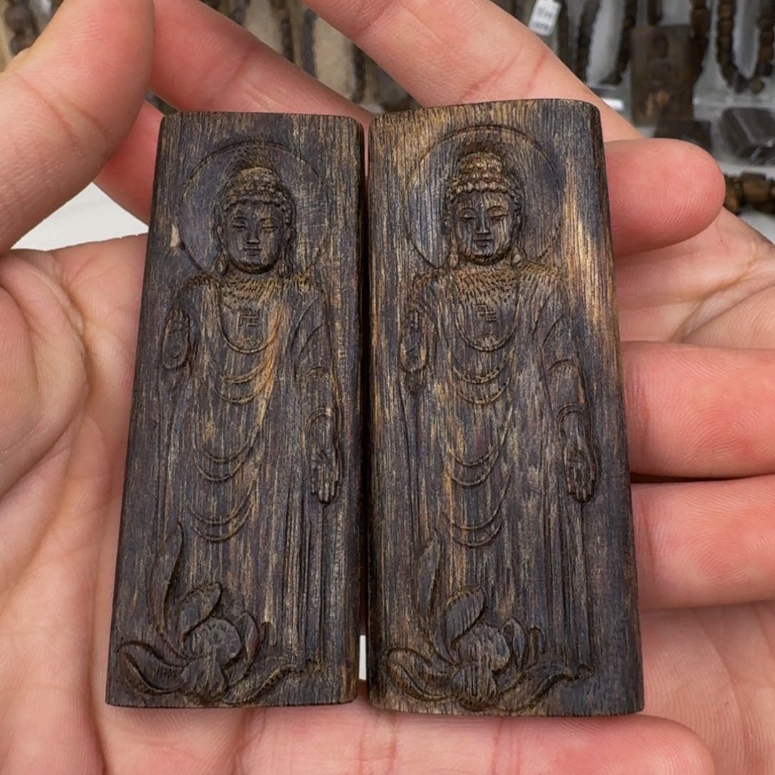 沉香吊坠棋楠沉香雕刻张勺子吊坠牌沉水保18+克