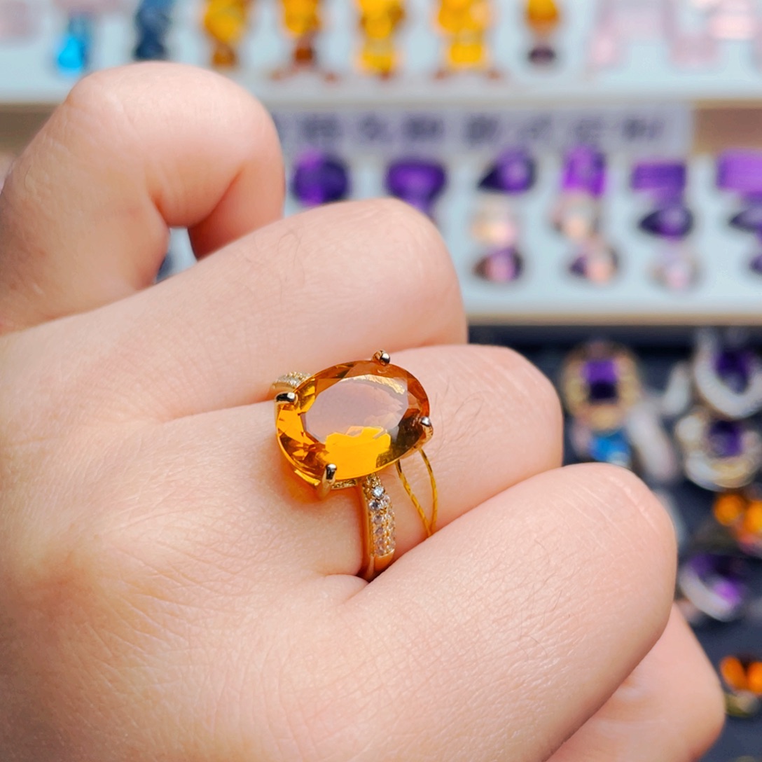 银S925镶嵌水晶珠宝半成品天然保真