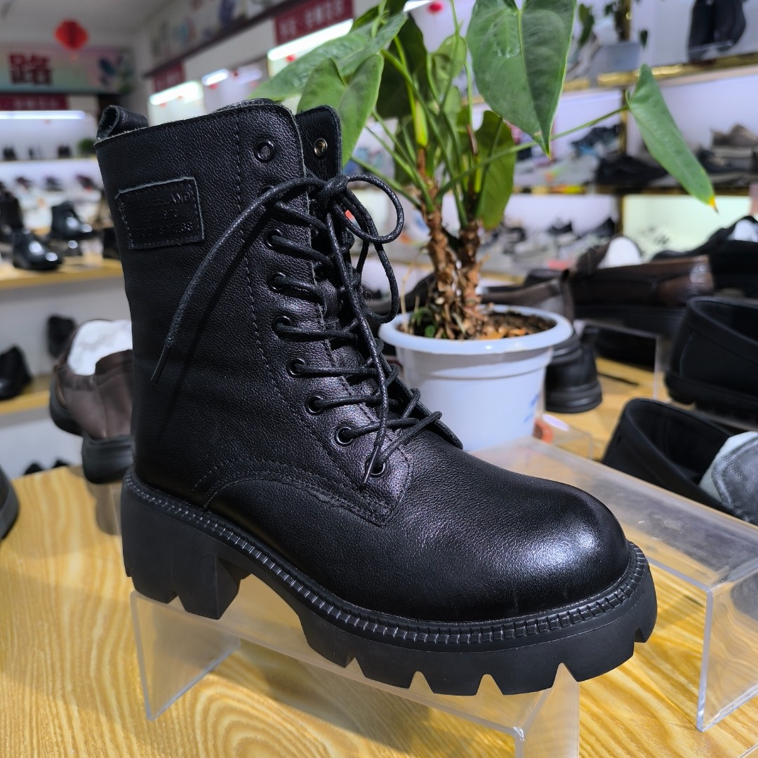 【66177】安娜贝尔女加绒短靴小牛皮防滑耐磨商务通勤