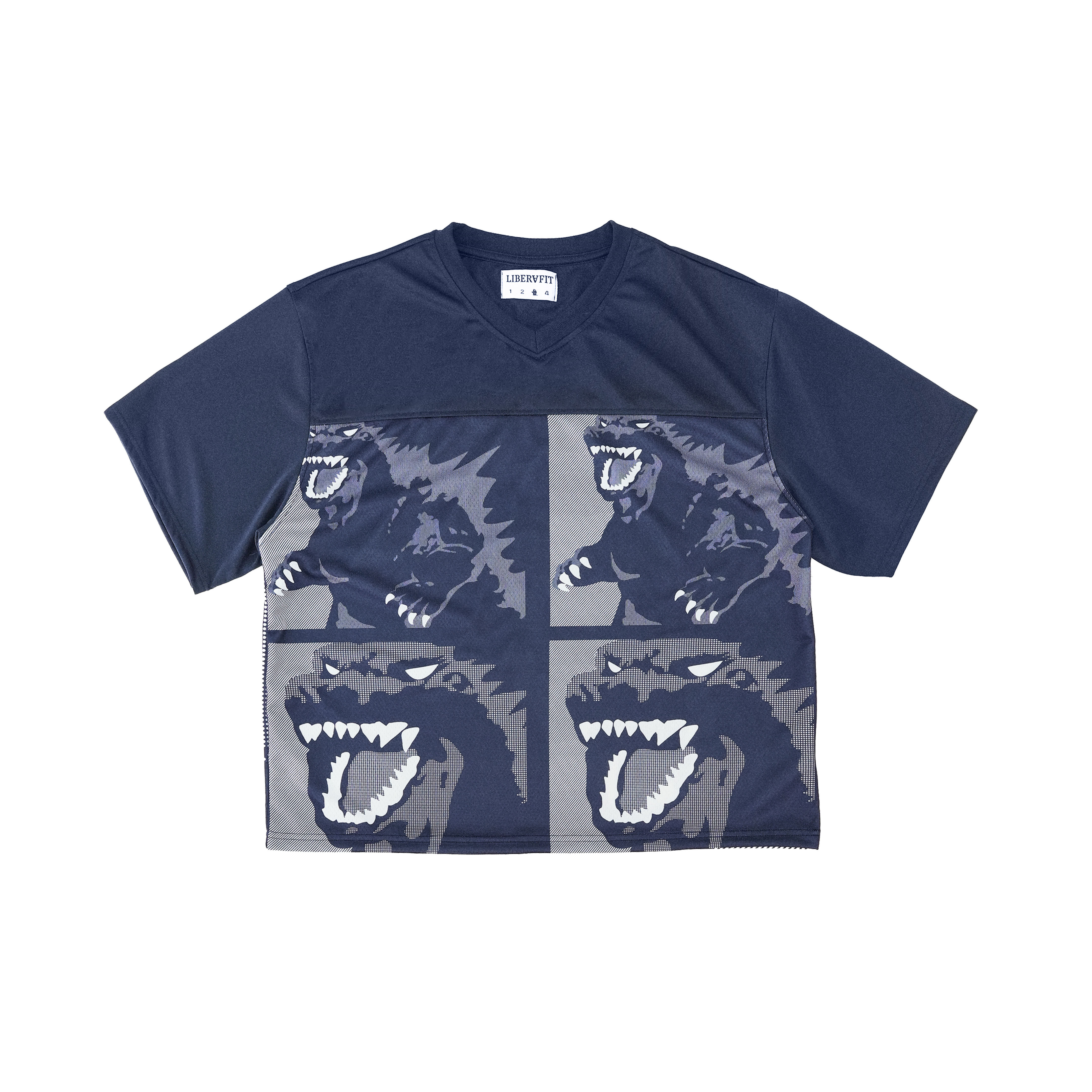 LIBERAFIT 哥斯拉手绘V领网眼球衣短袖 GODZILLA MESH JERSEY