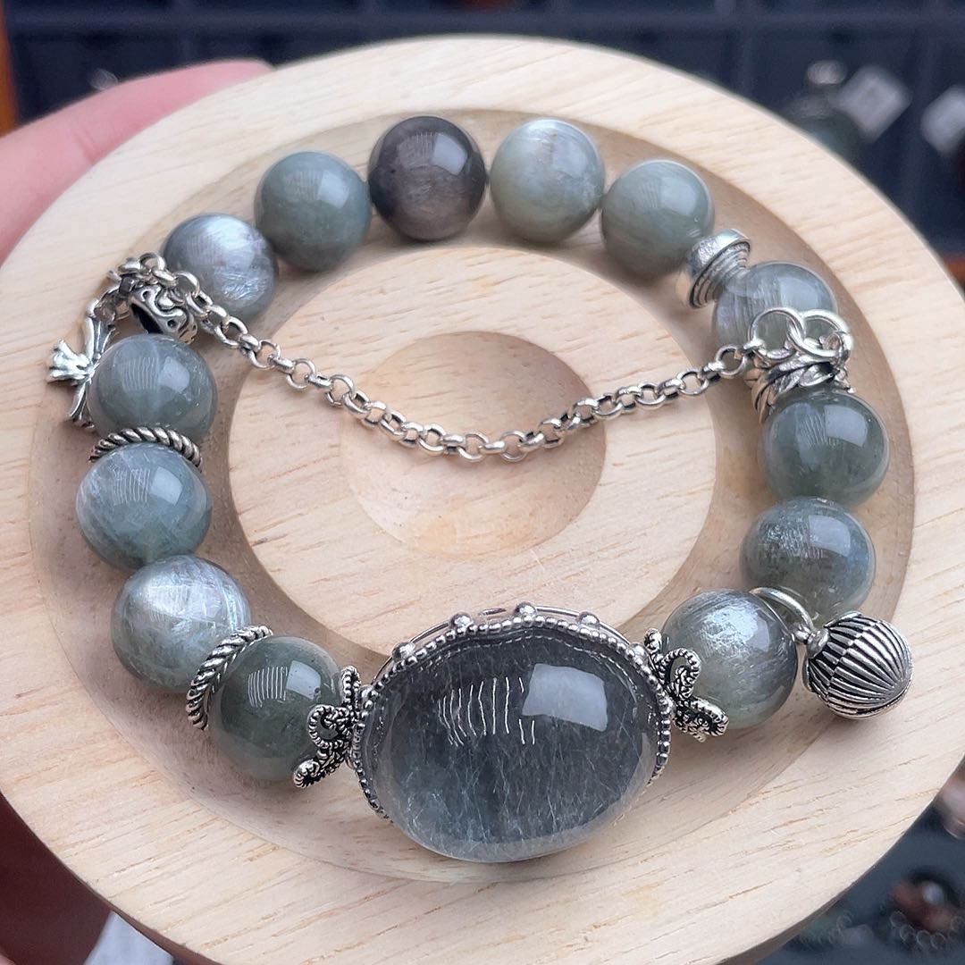 水晶手链银S925镶嵌游*1111