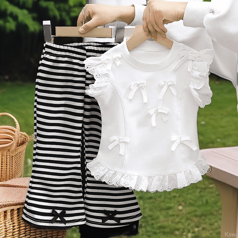 舒服套5套装新款女韩版洋气时尚童女宝2年蕾丝花边20夏季公主风