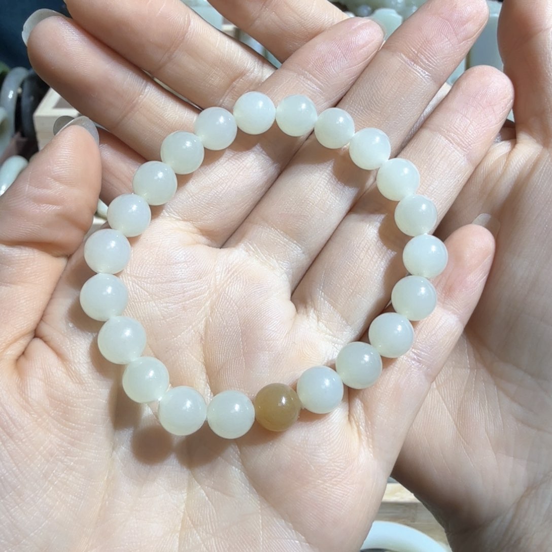 和田玉手串尺寸8未镶嵌