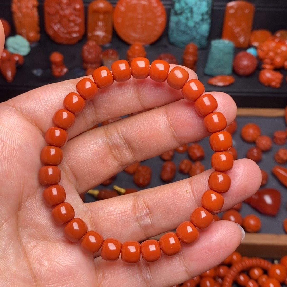 南红玛瑙配饰未镶嵌手串