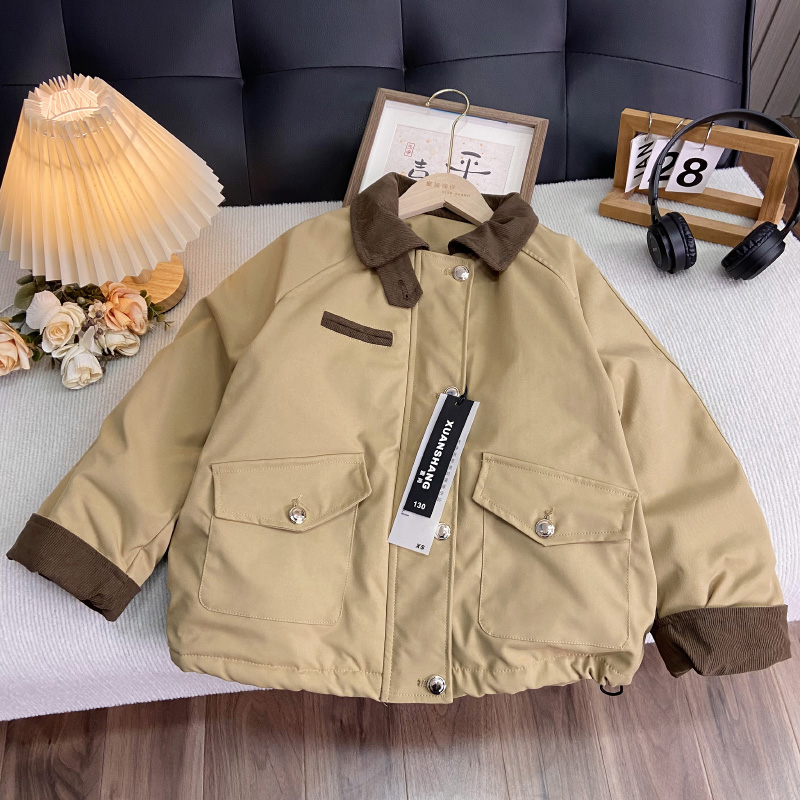 佑妈家童装男女童中大童夹棉外套儿童冬款加厚夹克衫二棉棉服