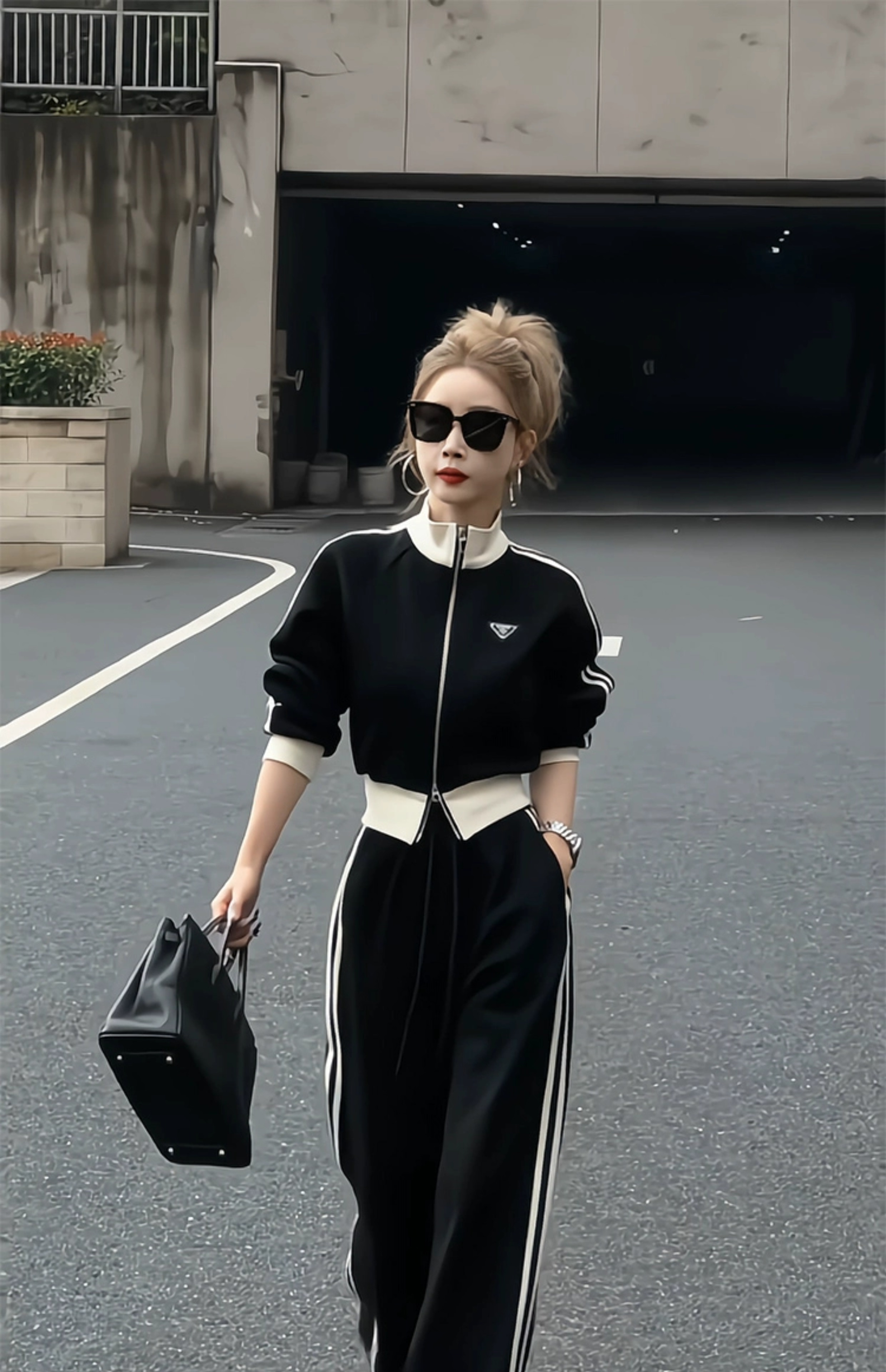 秋季品牌休闲运动套装女软糯空气层卫衣裤子休闲跑步运动服