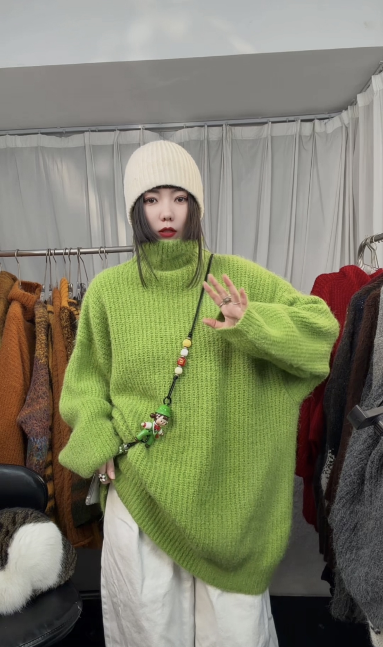 【欢哥严选】高龄宽松慵懒风多巴胺色百搭毛衣休闲加厚套头上衣