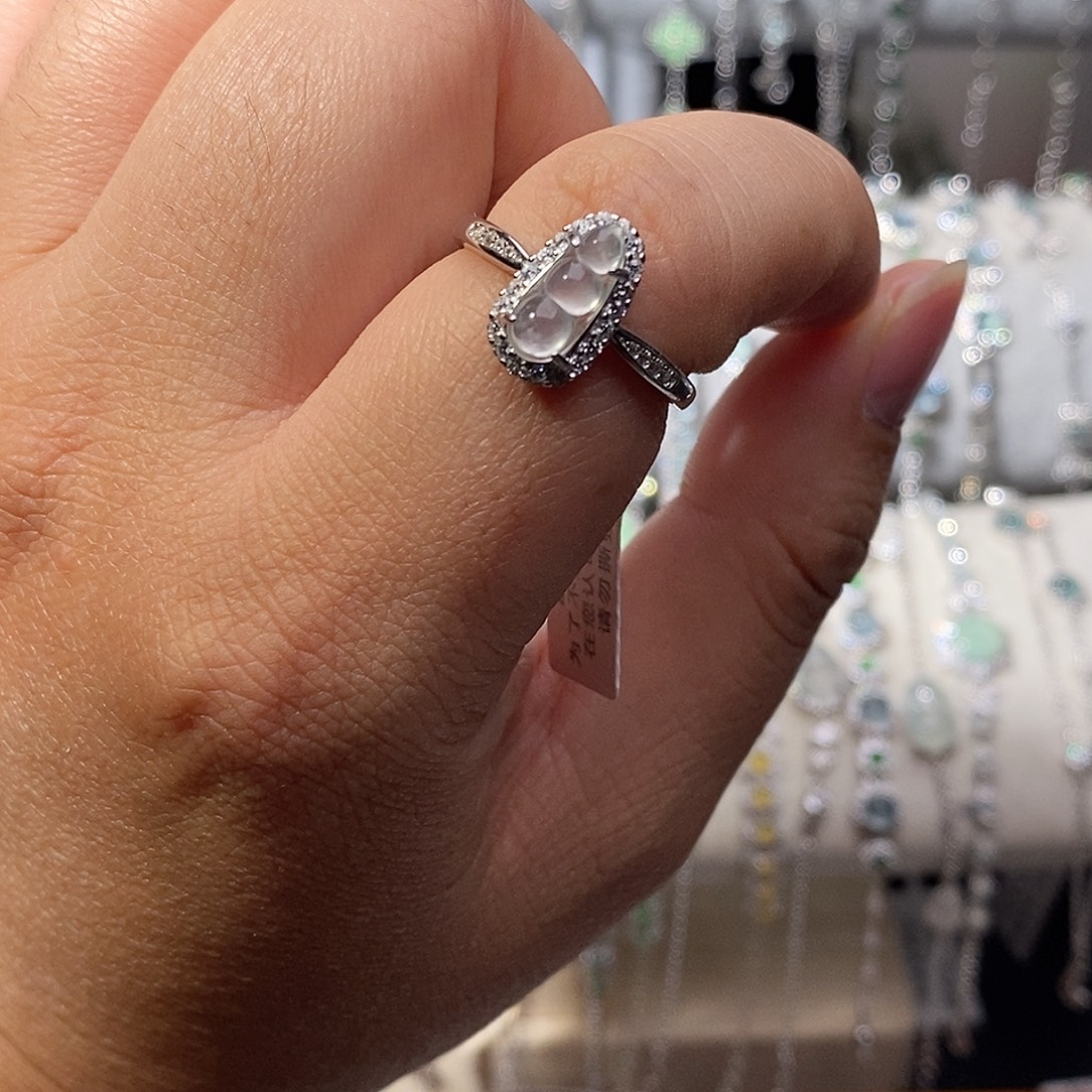 翡翠银S925镶嵌戒指