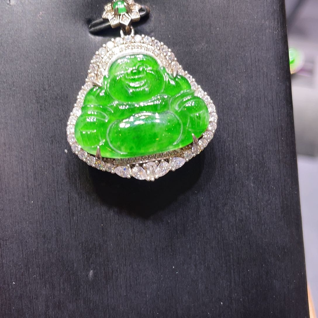 翡翠银S925镶嵌颈饰吊坠