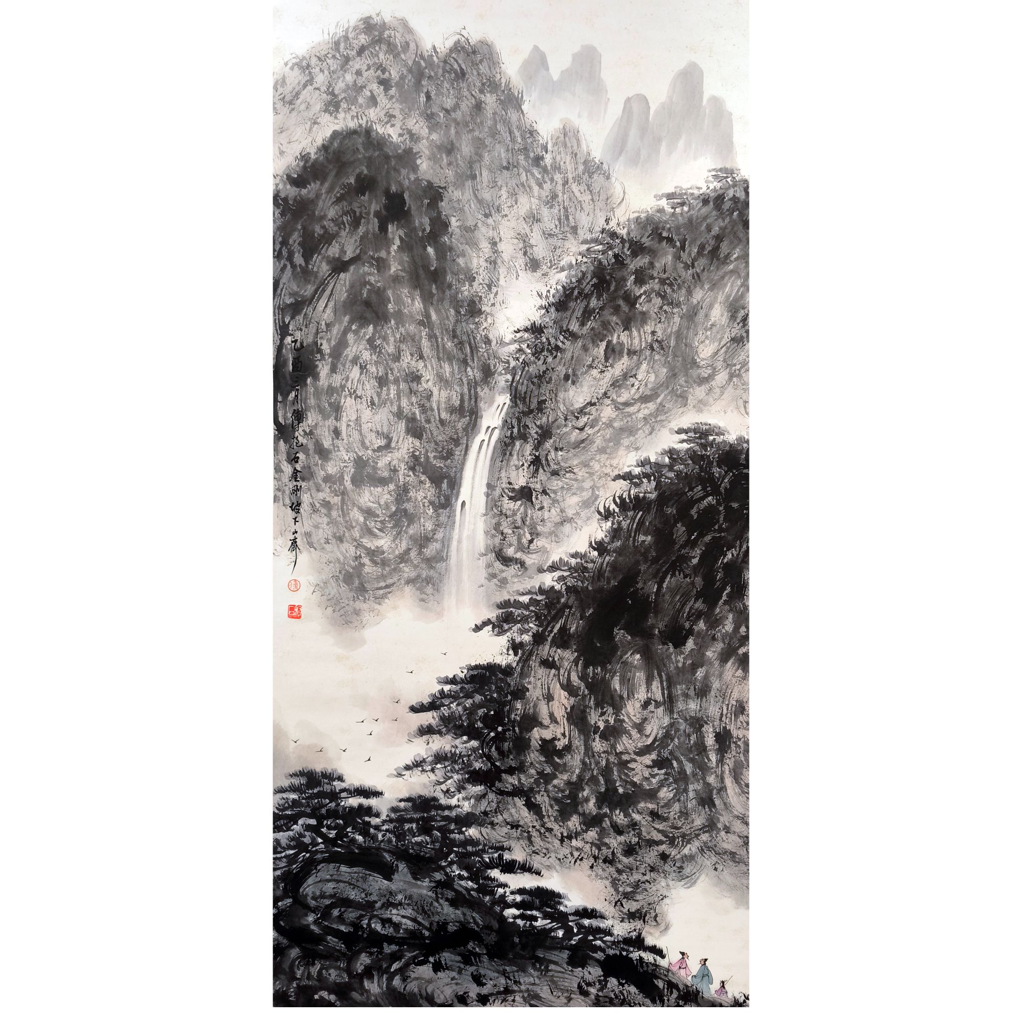 33 FBS  飞瀑图  137X67  纸本立轴