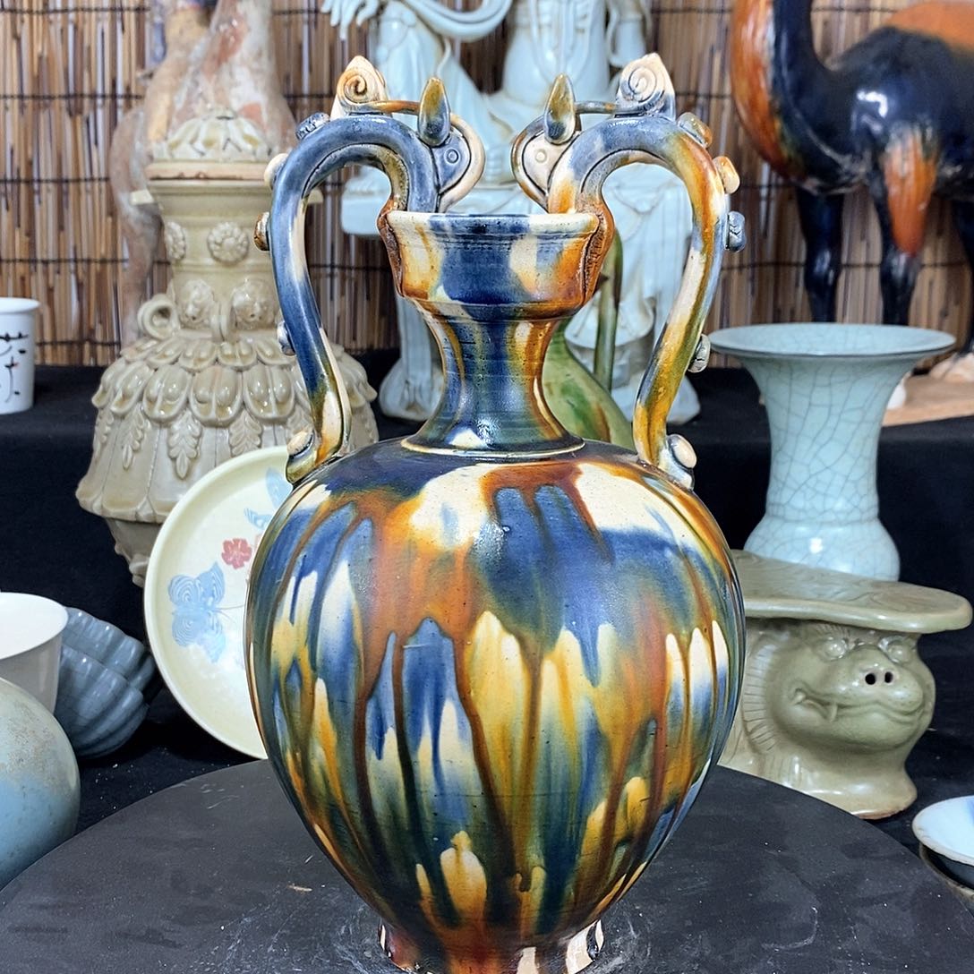 摆件三彩瓷器瓷器