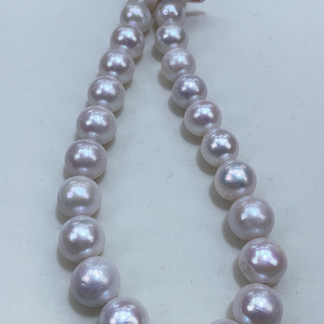 淡水珍珠颈饰银S925镶嵌11-14m正圆新品捡漏