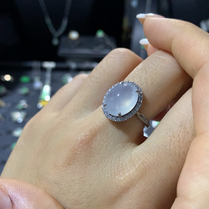 翡翠银S925镶嵌戒指