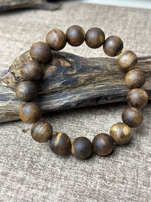 【拾木沉香】奇楠沉香圆珠单圈花珠卡1.3规格多样性发一条