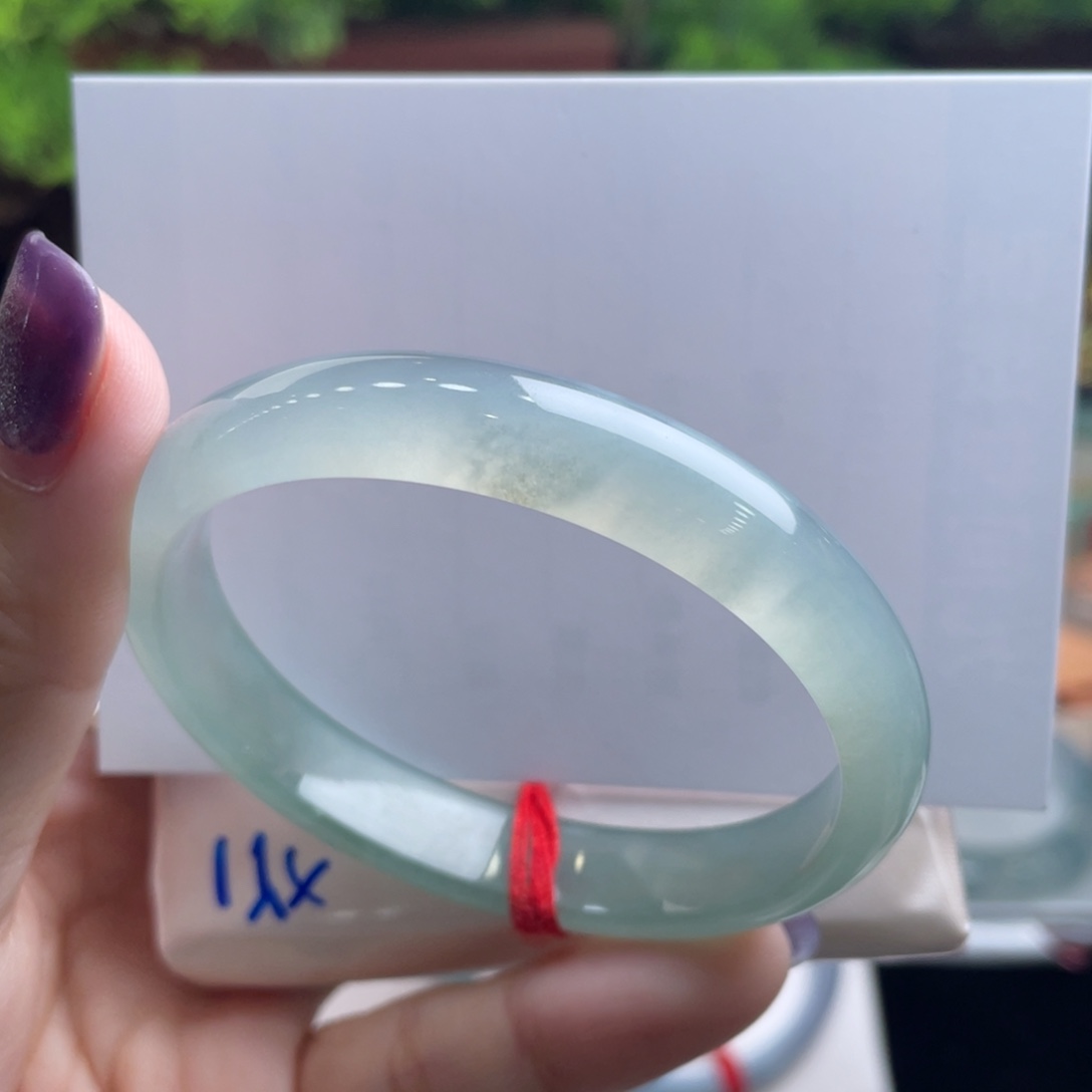 翡翠未镶嵌手镯5号 55贵妃 半山水