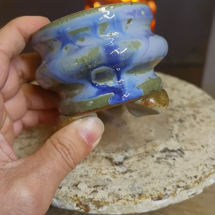 盘手工高温原矿窑变颜色釉