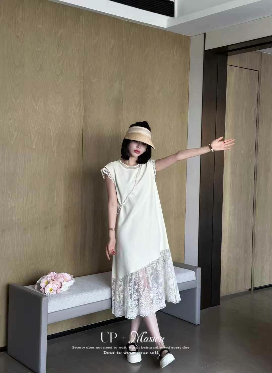 【BAI】连衣裙女新款设计感T恤裙宽松鱼尾裙13925