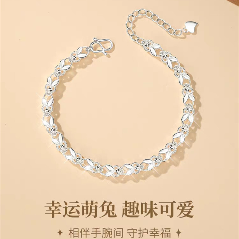 足银手链 足银手链023足银手链幸运兔本命年小众百搭兔子手饰