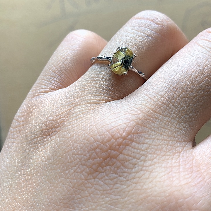 水晶水晶戒指银S925镶嵌