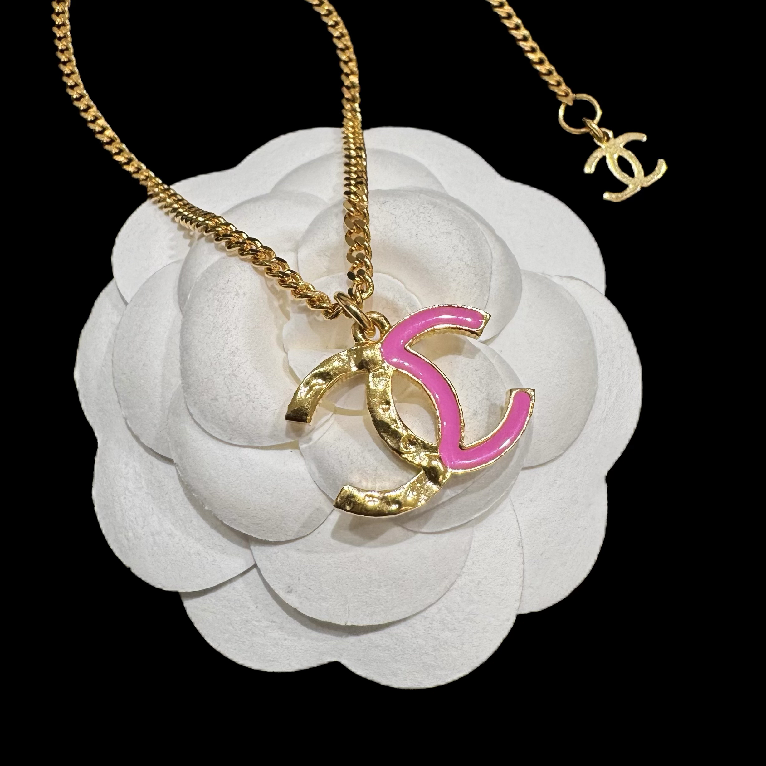 95新 Chanel/香奈儿 24C粉金拼色双C项链 71587798