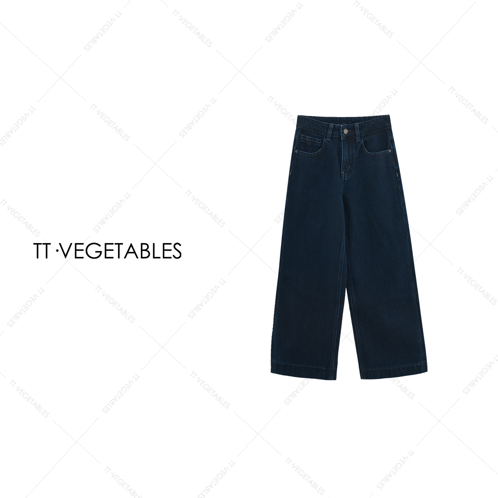 噢芬/小个子 【蝉嘶】棉柔牛仔裤女百搭直筒裤女士阔腿裤522152