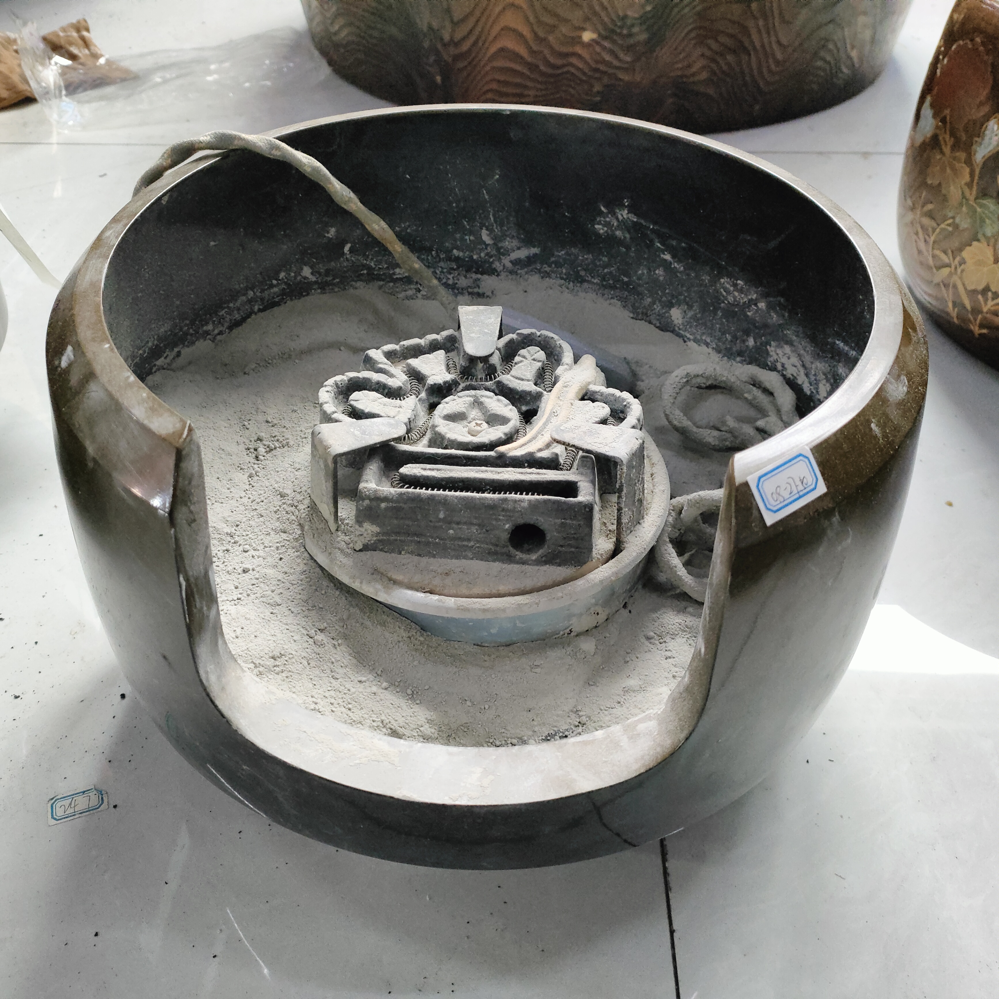 117博海外回流铜制曲面电风炉摆件茶周边磨痕重量3.4公斤