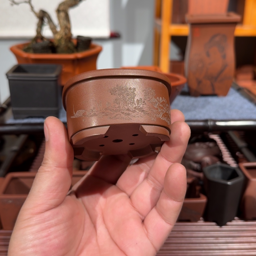 紫砂花盆原矿紫泥