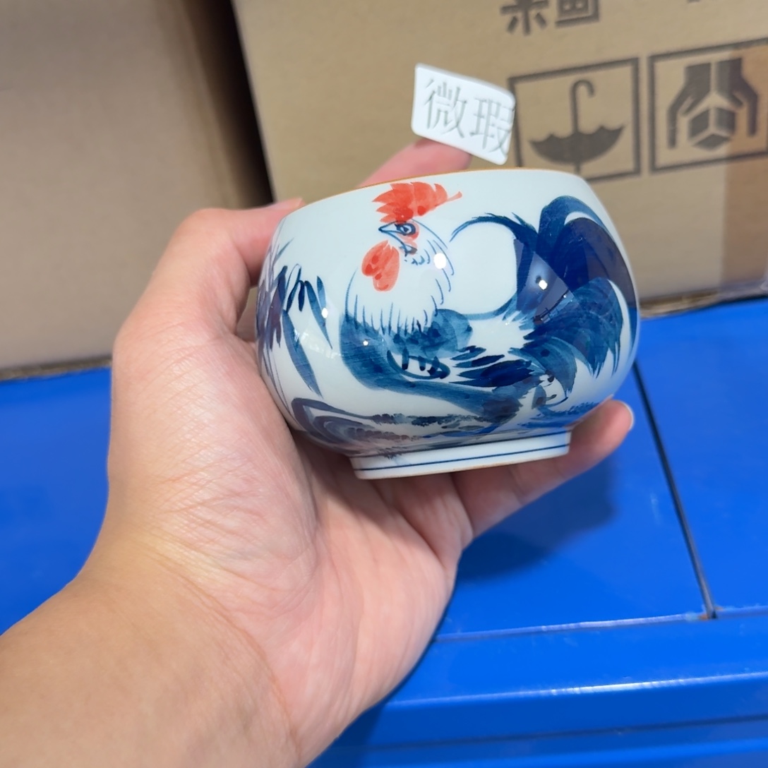 釉下手绘茶具微瑕