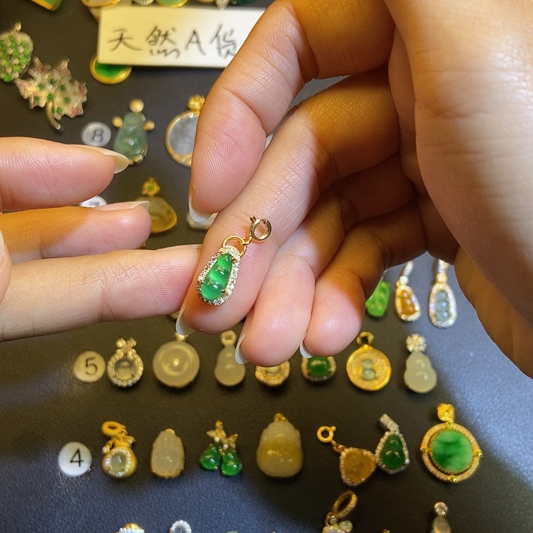 翡翠银S925镶嵌吊坠(不含链)