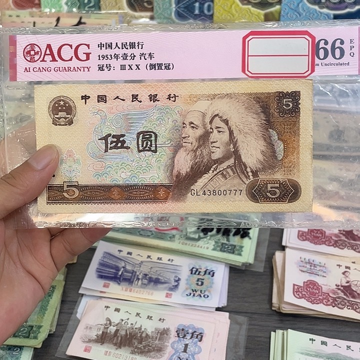五元豹子号一张流通品相00777