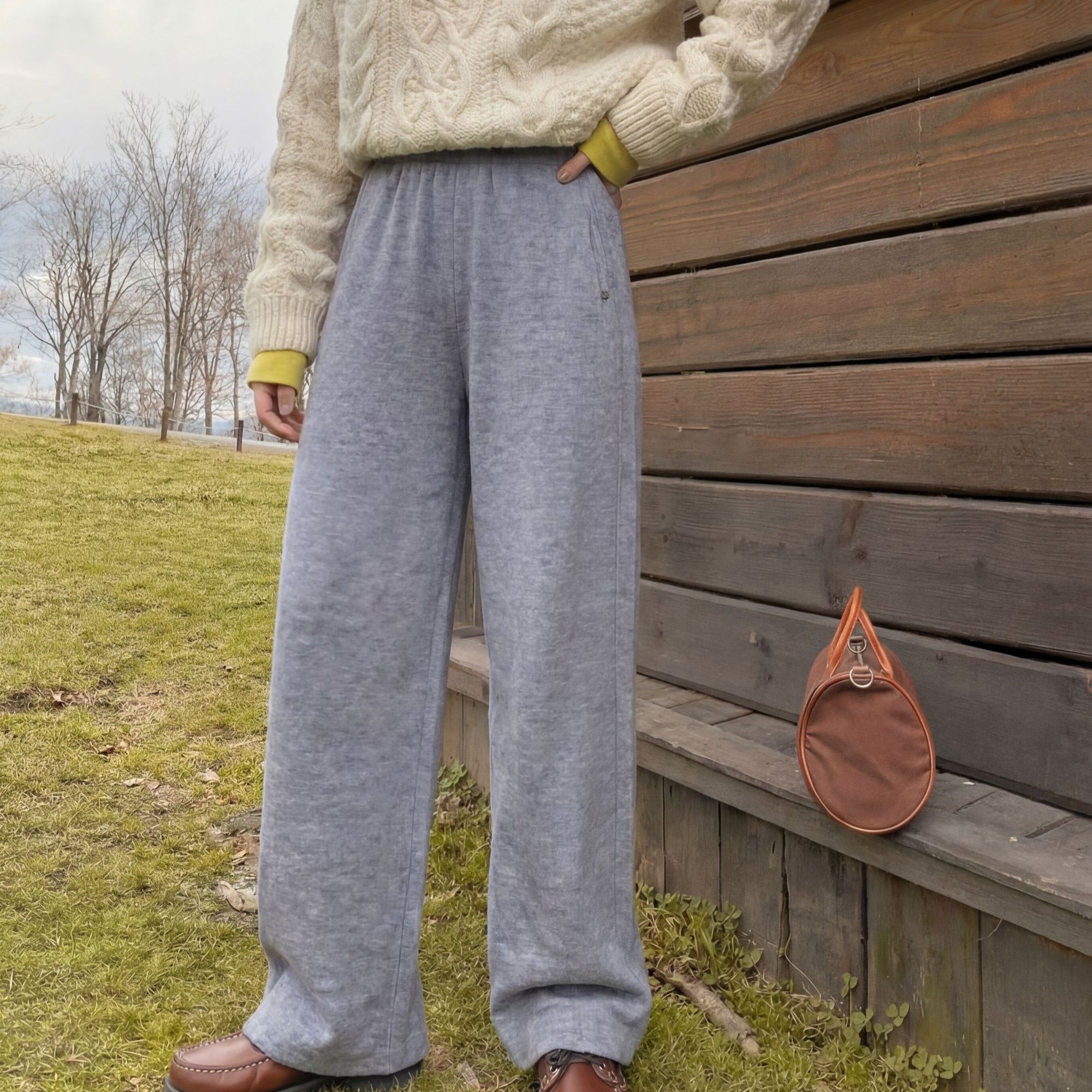 CocoHerben秋冬款极简时尚气质高级宽松百搭潮牌女装阔腿裤HBA264