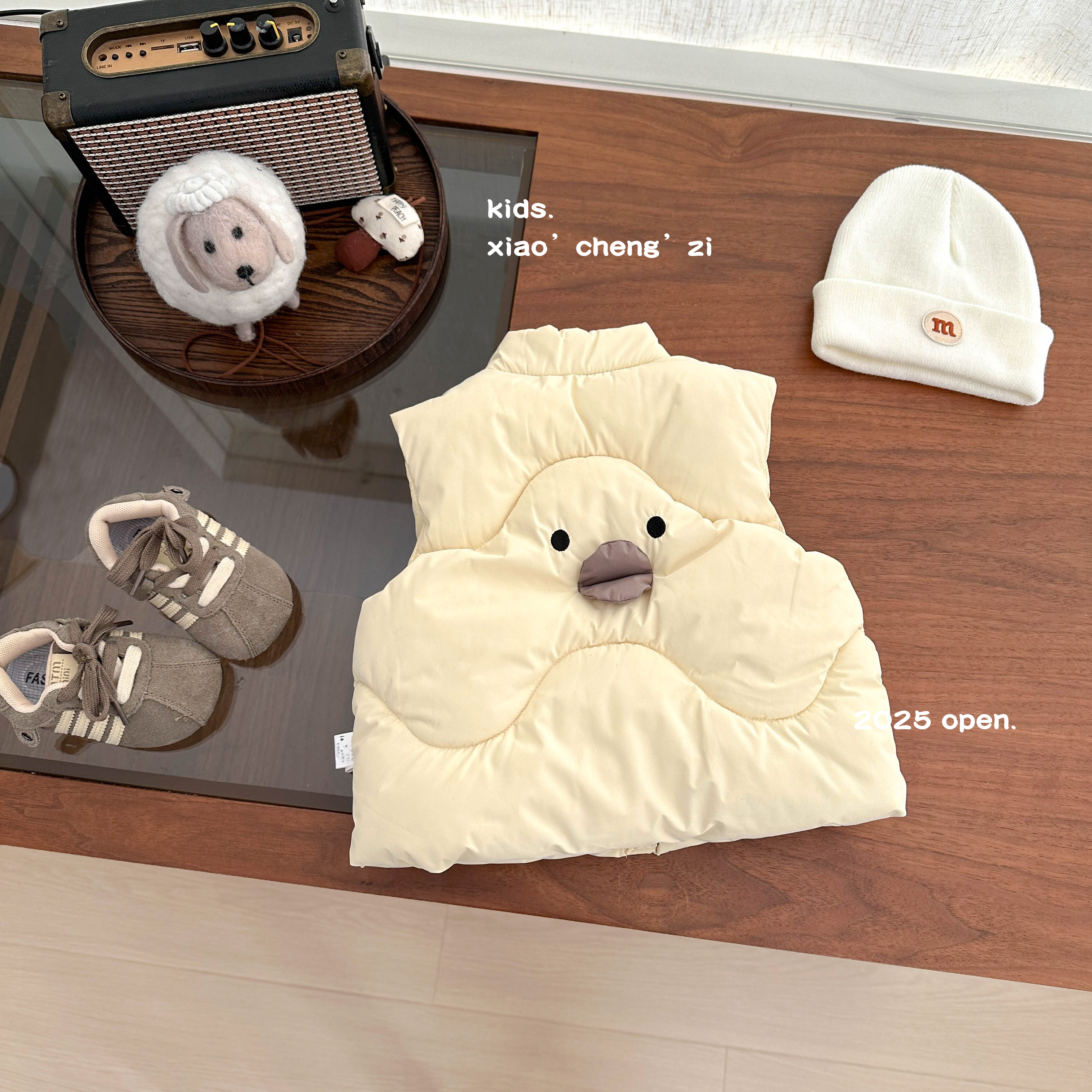 T25D161冬款卡通坎肩马甲洋气休闲男童女童印花工艺外穿保暖韩版