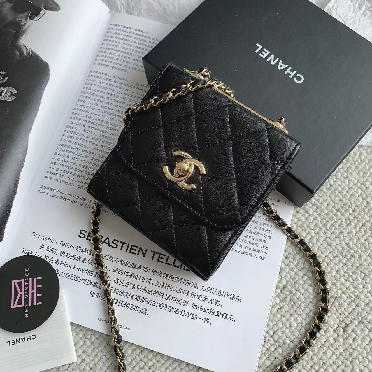 99新 Chanel/香奈儿 黑金trendycc包 mini 29开 13659178