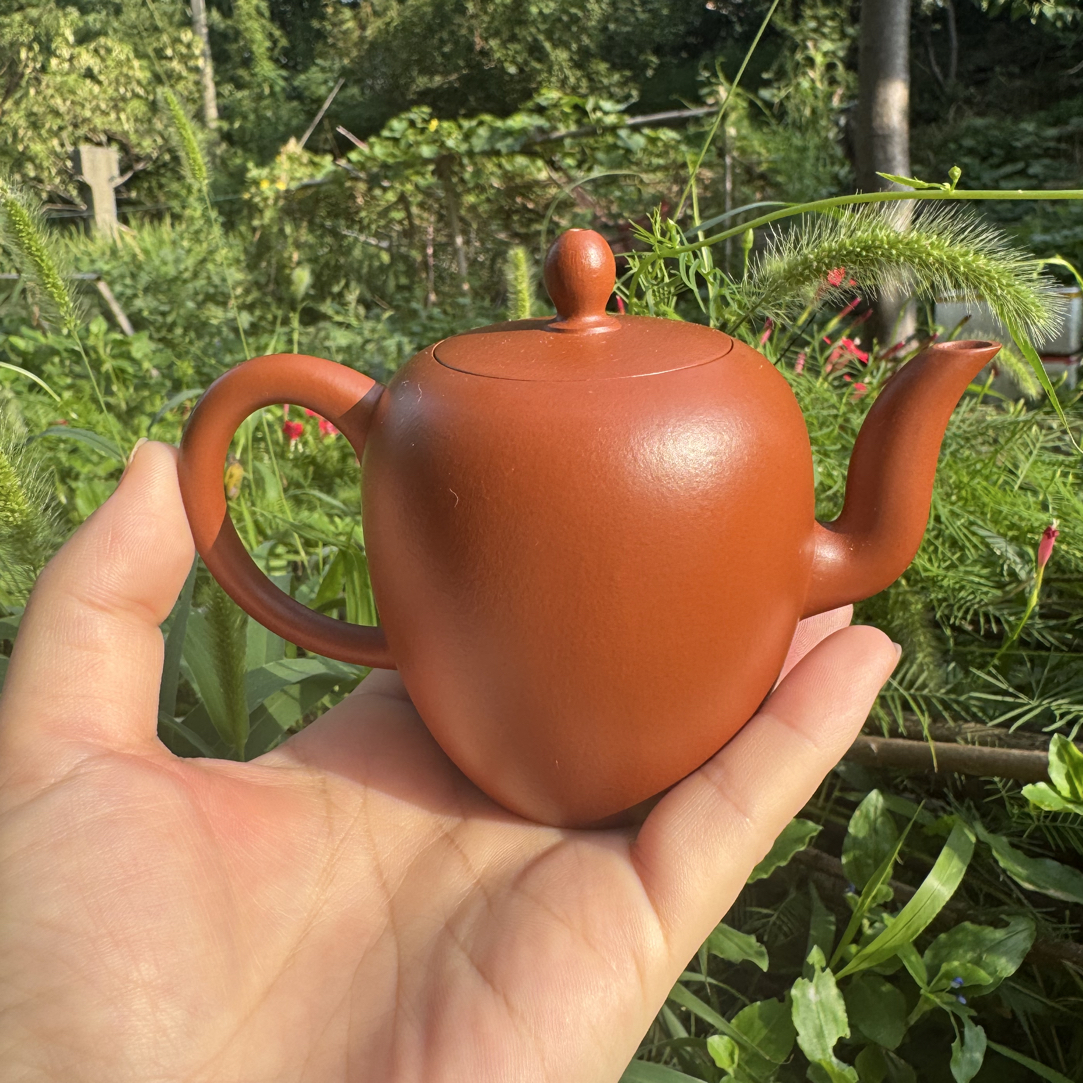 ［恒砂］宜兴原砂紫砂朱泥精工半手美人肩约150cc