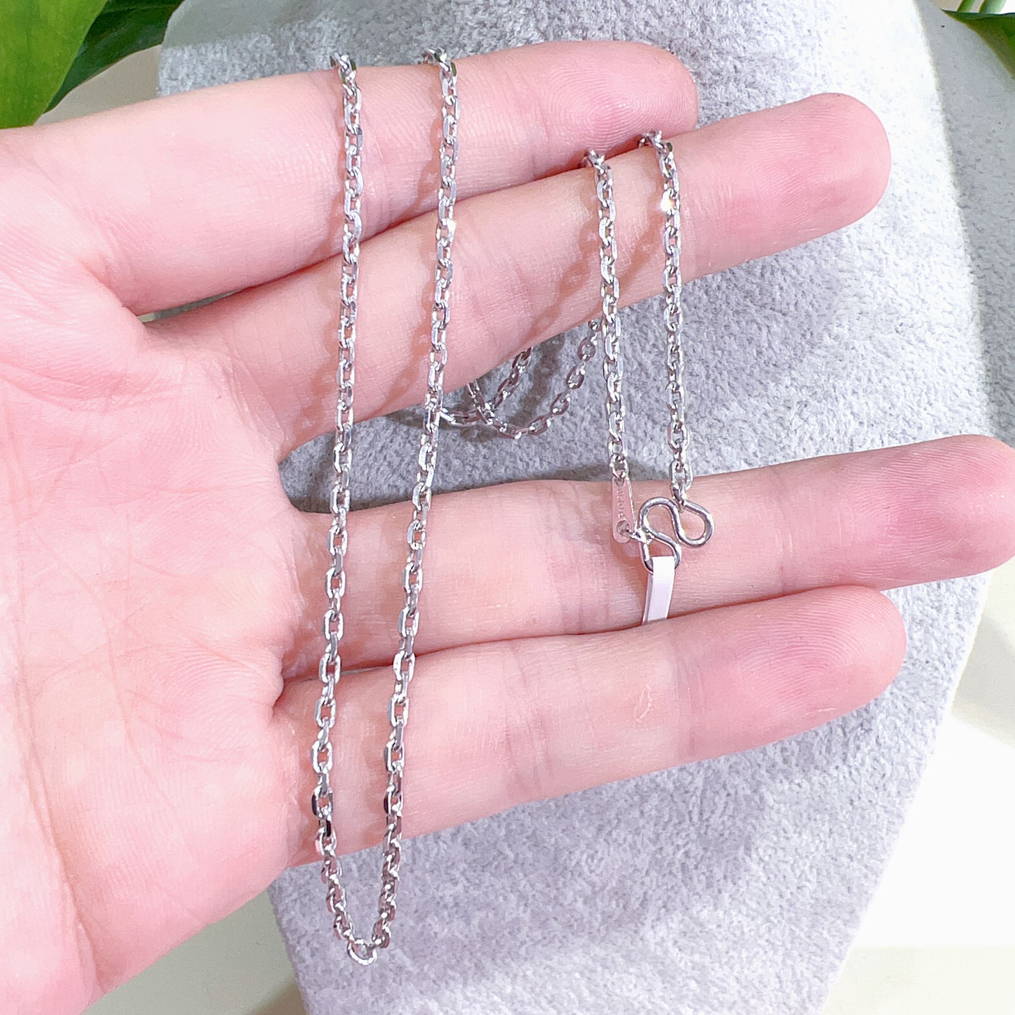 「阿英铂金」PT950铂金卡家素项链时尚百搭简约