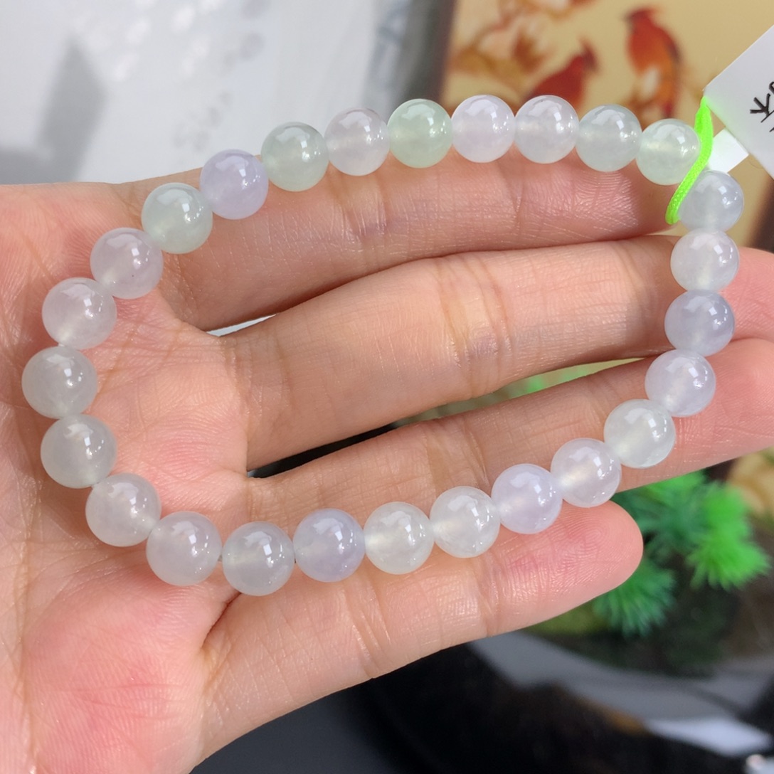 翡翠未镶嵌手串卡7冰胶马卡龙手串